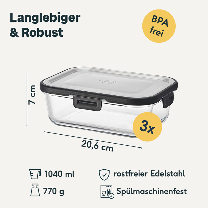 Frischhaltedosen 1 Liter 3er Set