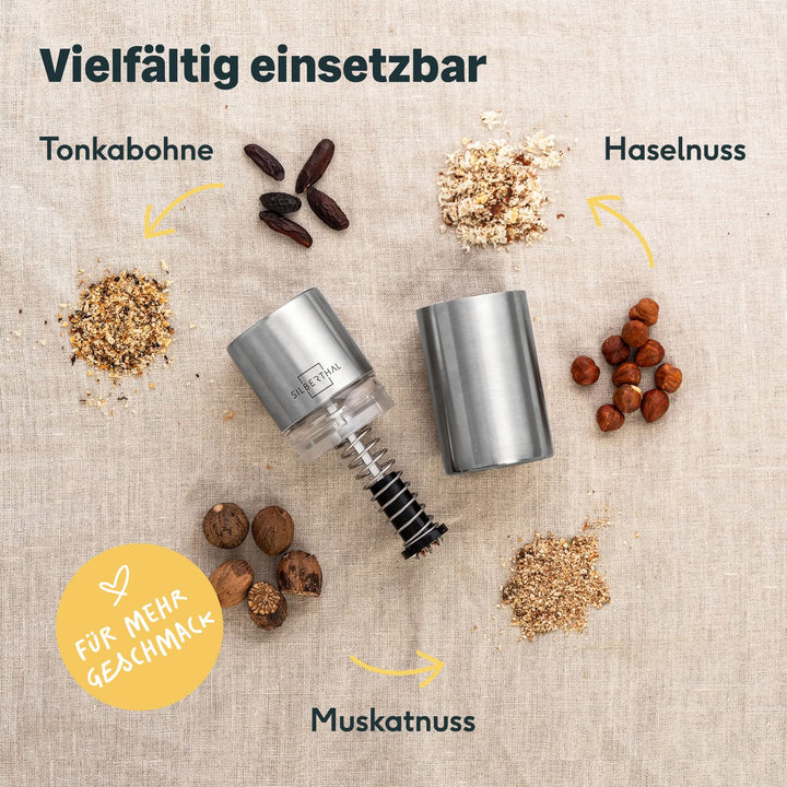 Gewürzmühlen mit Einstellring mit Muskatmühle Set