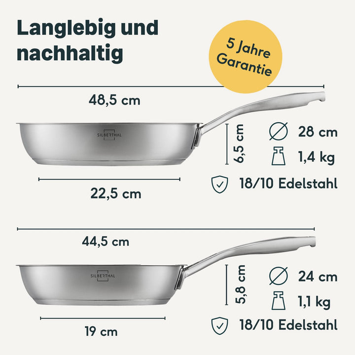 Pfannen 2er- Set - 24 + 28 cm - Beschichtet