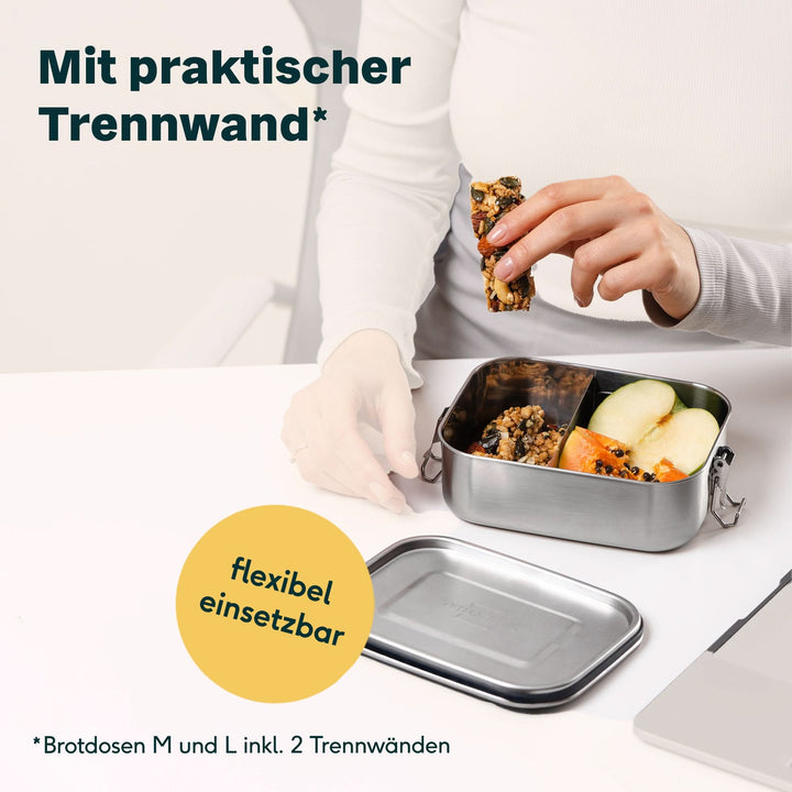 3x Brotdose Edelstahl 1200 ml Set