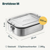 3x Brotdose Edelstahl 1200 ml Set