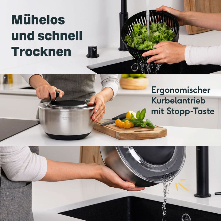 Salatschleuder mit Deckel Set