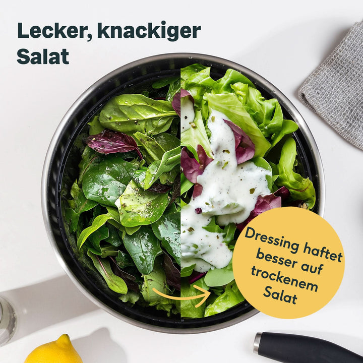 Salatschleuder aus Edelstahl