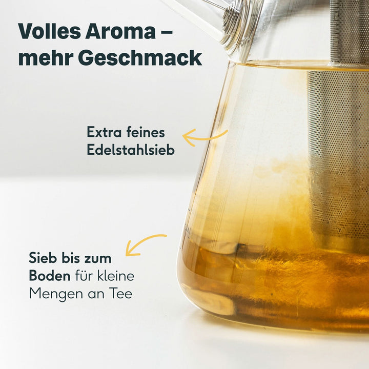 Teekanne aus Glas mit Stövchen