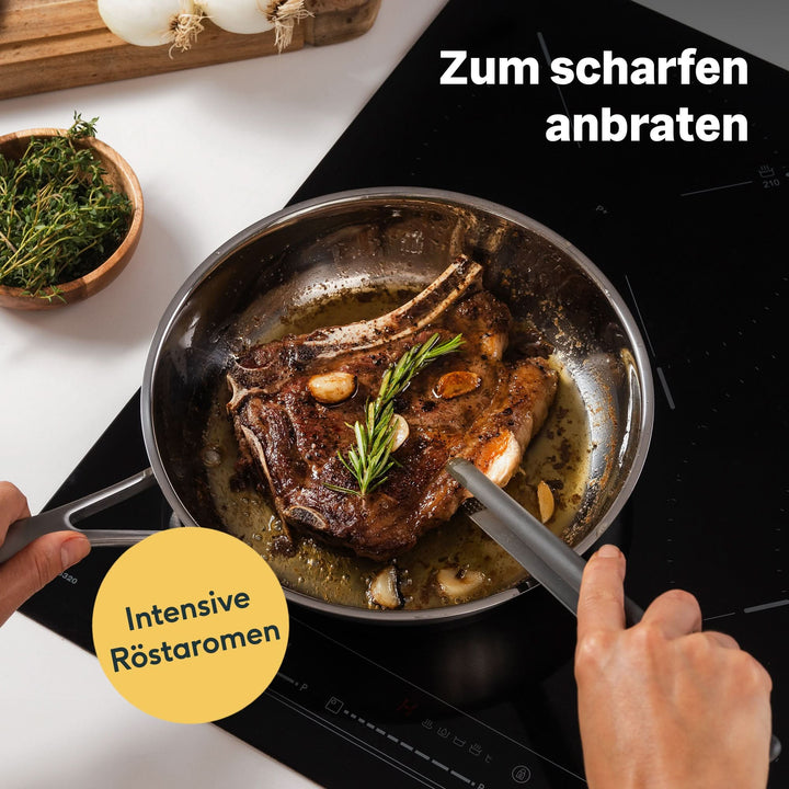 Edelstahlpfanne 20 cm Unbeschichtet