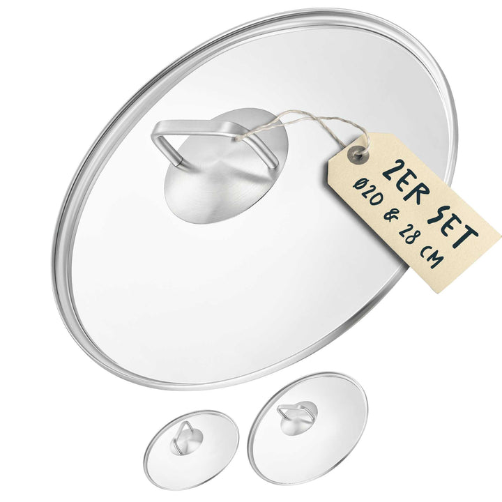 2x Glasdeckel  Set (20+28 cm)