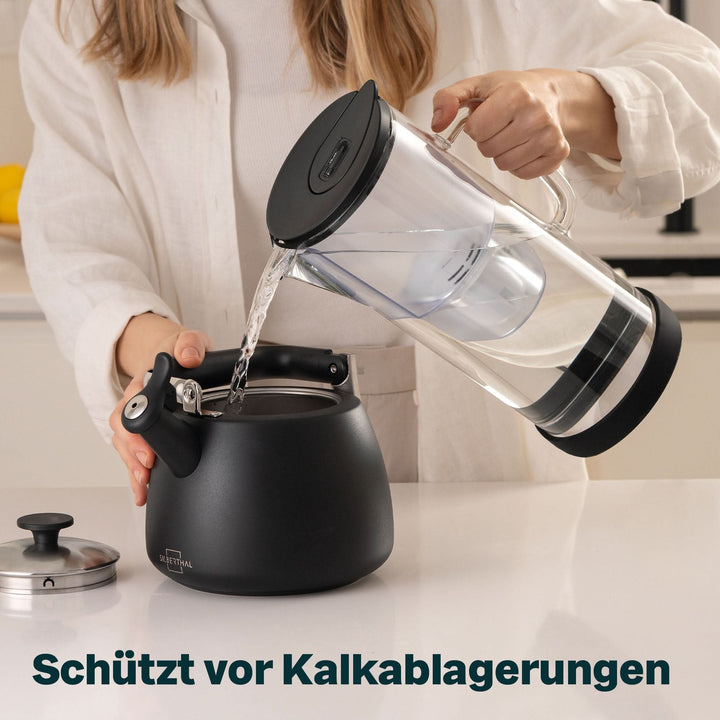 Wasserfilterkanne mit 3 Kartuschen