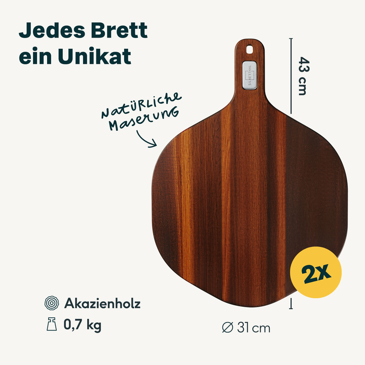 2x Pizzabrett Set